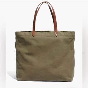 Madewell largeTransport tote in green canvas